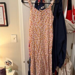 Floral Sleeveless Dress with Tie Detail